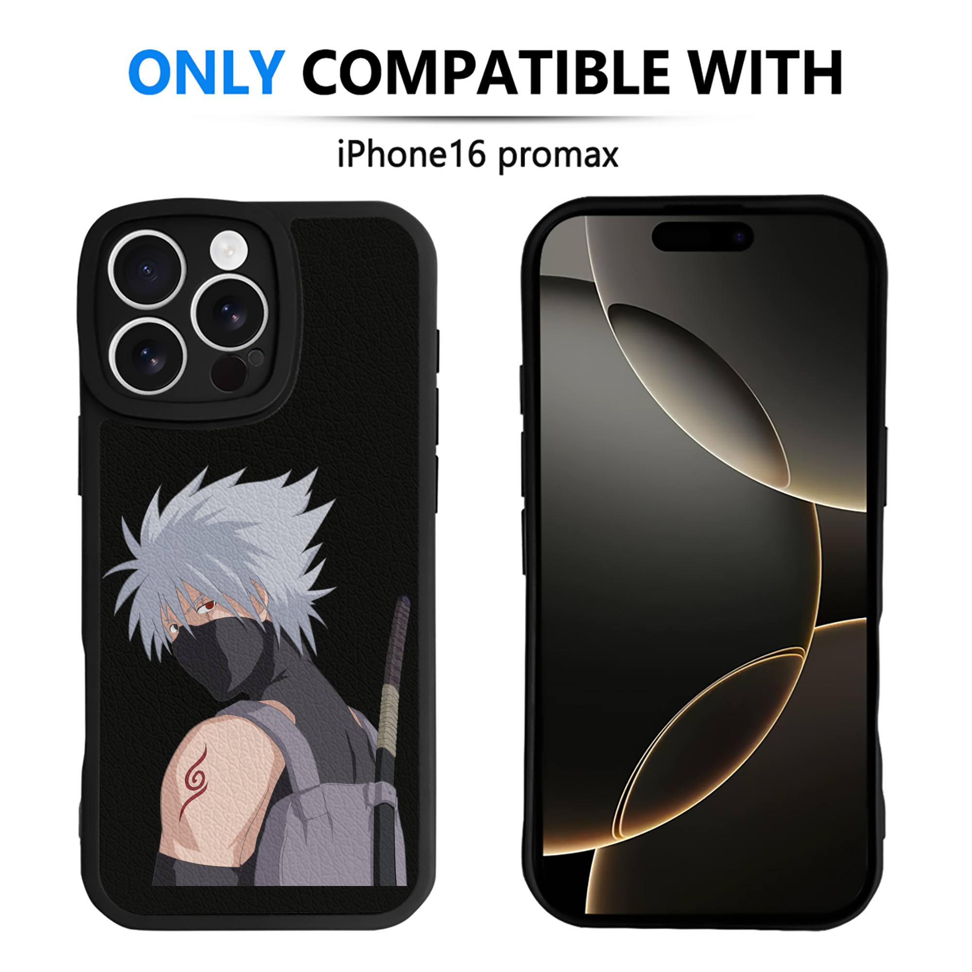 （画像用） NARUTO -ナルト- はたけ カカシ Hatake Kakashi 【iPhone 16シリーズ対応】シリコンスマホケース（レザー調） 材質：シリコン